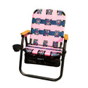 ParkIt Chair with the signature Nora fleming pattern with a cooler and drink holder