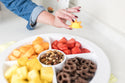 pinstripes melamine divided dish with sunshine mini and snacks
