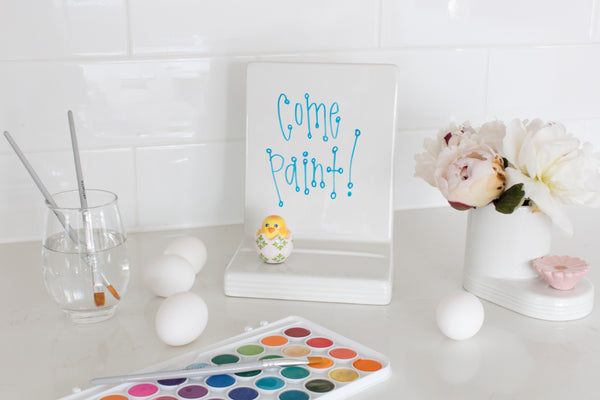 pinstripes message board with cool chick mini and cutie container with pink flower