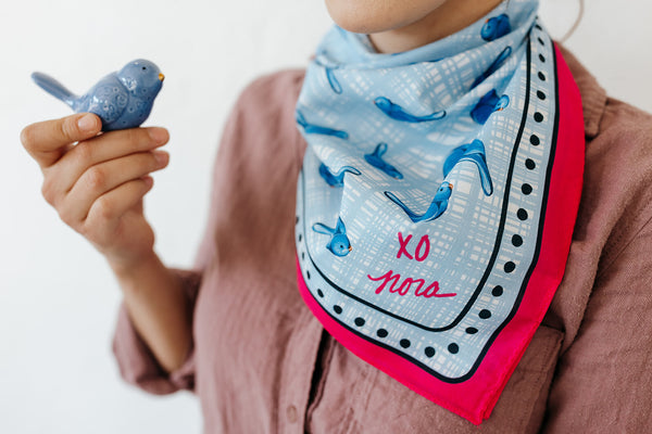 blue bird happiness bandana