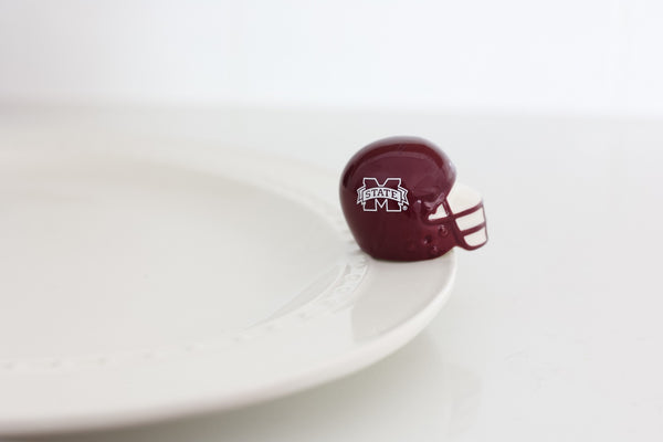 Mississippi State helmet on a platter