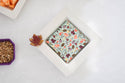 pinstripes napkin and candy holder with fall leaf