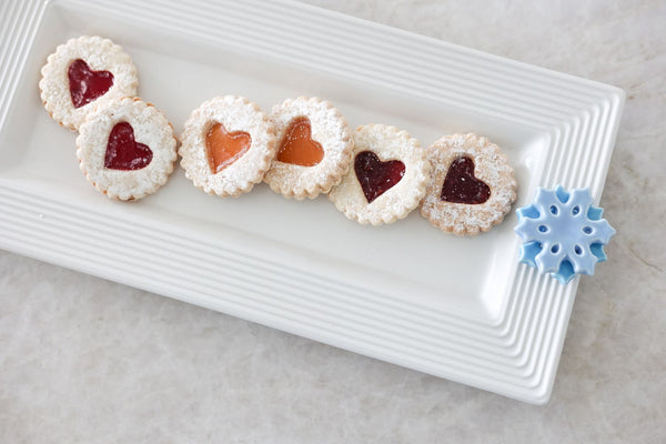 pinstripes bread tray with snowflakes mini