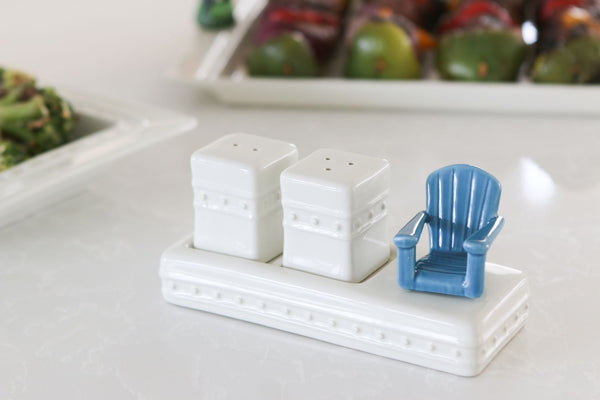 chair with salt and pepper shakers