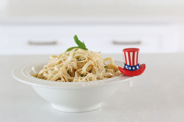 patriotic american flag hat with baby bowl
