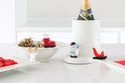 snowman and sleigh and santa boot and reindeer