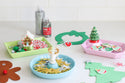 Christmas tree mini, reindeer mini, candyland lane mini on dainty dishes melamine with craft suppies for the holiday
