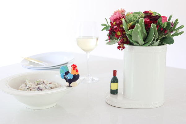 rooster and red wine