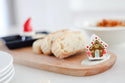 candyland lane gingerbread house mini and woodboard with bread