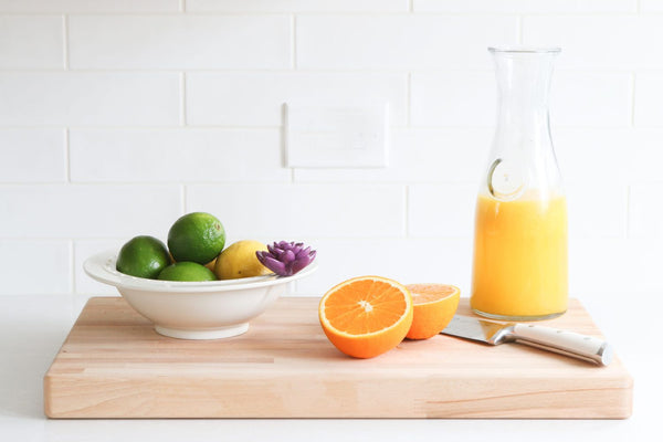 purple flower and citrus