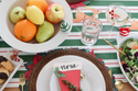 pinstripes baby bowl with fruit and Christmas minis