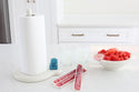 beach chair, paper towel holder, pink flower and baby bowl with ice pops