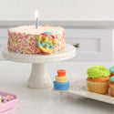 peace sign mini, birthday cake mini, cake stand and platter