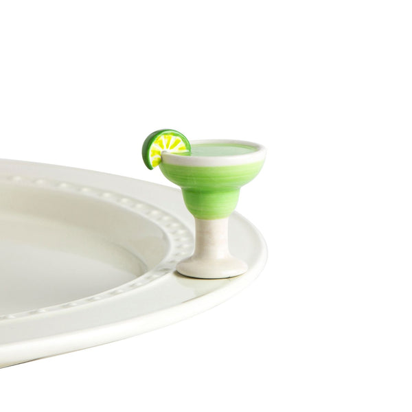 lime and salt margarita mini on a platter