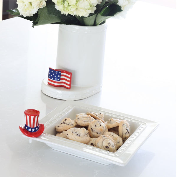 american flag and american flag patriotic hat mini with square holder