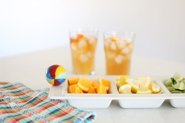 beach ball with drink garnishes