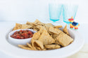 chip and dip platter with cinco de mayo mini and tortilla chips and salsa