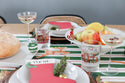pinstripes baby bowl with Rudolph the Red nosed Reindeer and Christmas place setting