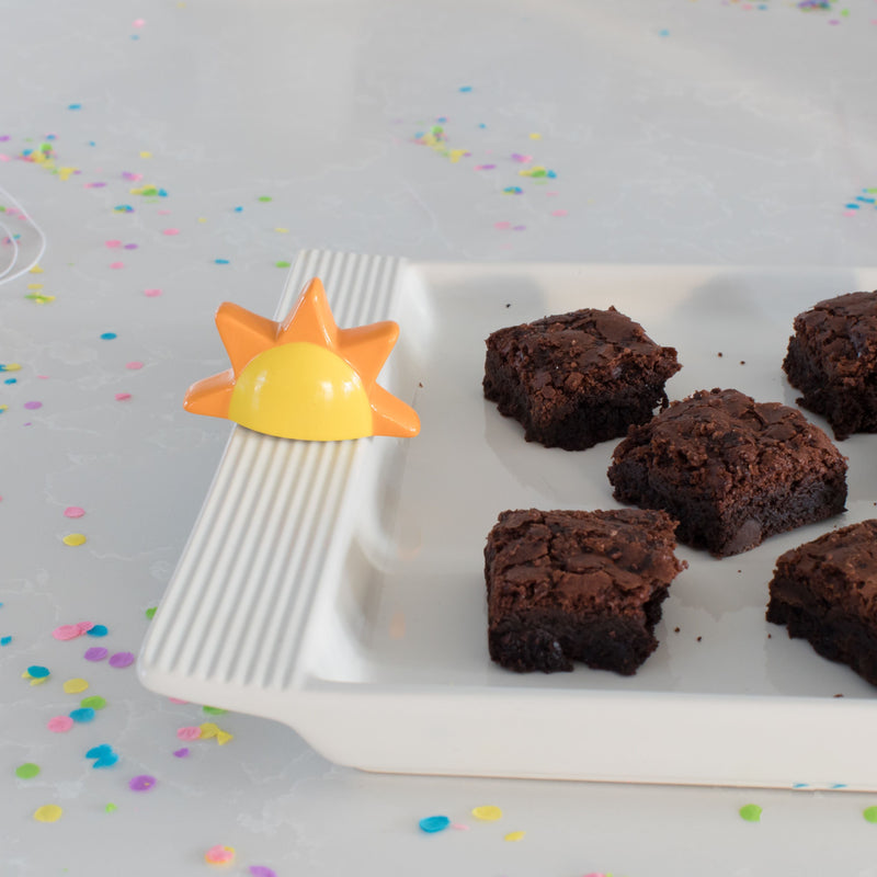 sunshine minis with melamine platter and brownies