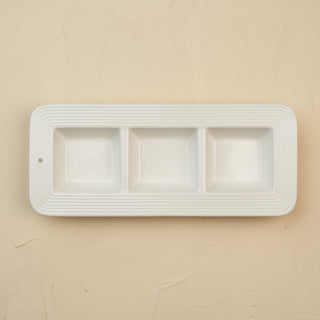 ceramic pinstripes garnish dish