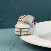 A Kansas State University helmet mini with a purple and white color scheme, designed for tailgating or as a decorative item.