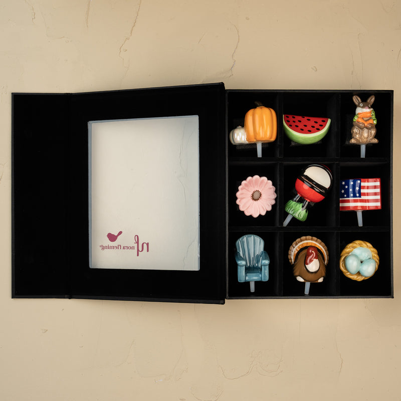 9 piece black keepsake box | nora fleming