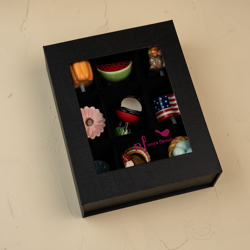 9 piece black keepsake box | nora fleming