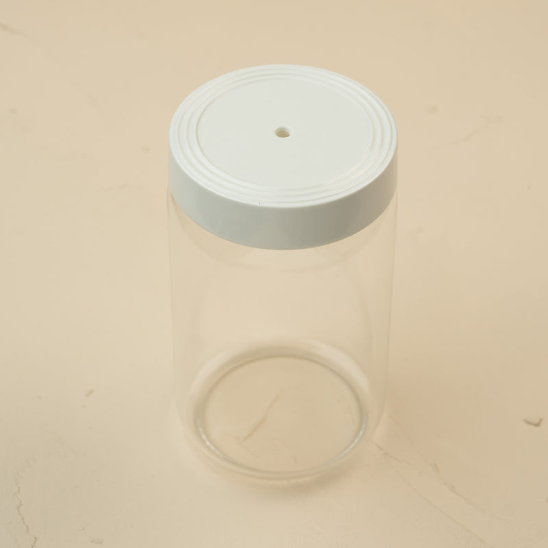 pinstripes melamine lid with a glass large canister