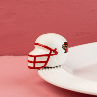 University of Louisville helmet mini  on a pink background