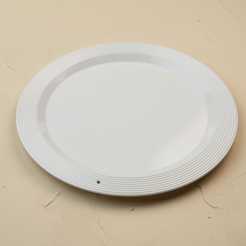 pinstripes melamine round platter | nora fleming