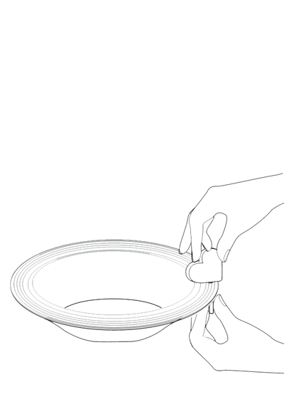 push mini from top then pull mini stem from under the platform rim to secure
...