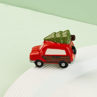 christmas wagon with tree on roof mini