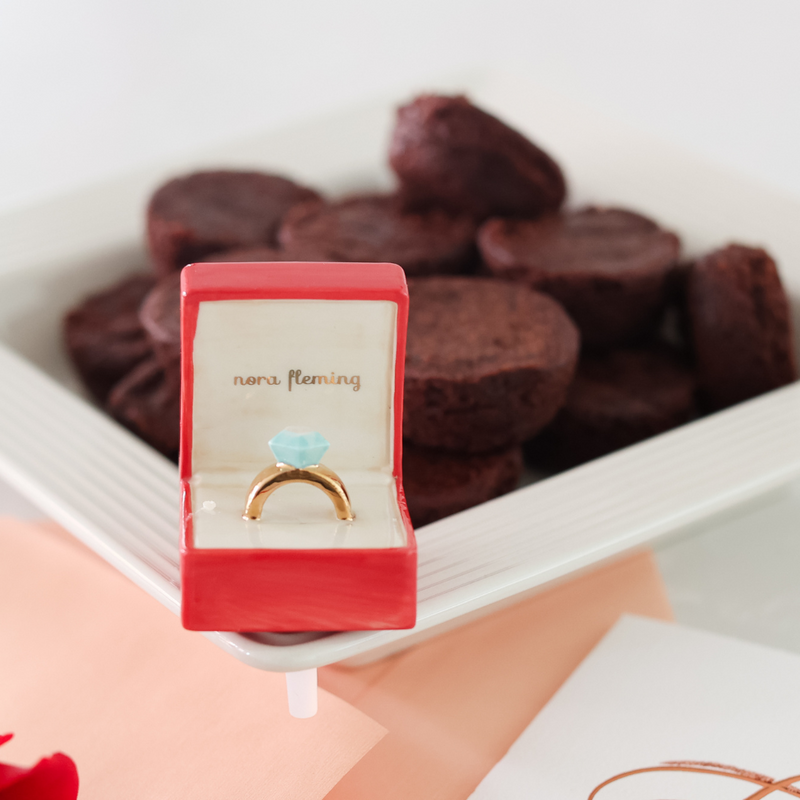 engagement ring mini with square pinstripes platter and brownies