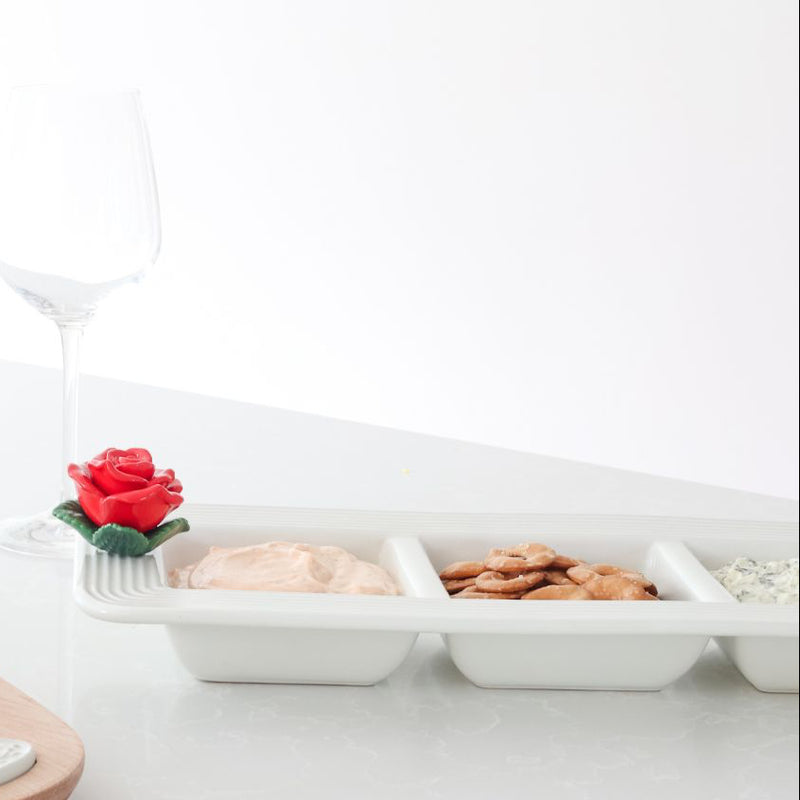 pinstripes garnish dish | nora fleming
