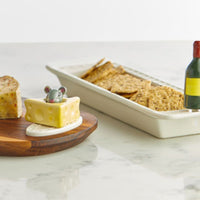 mouse and cheese mini with wood board wine bottle mini and crackers