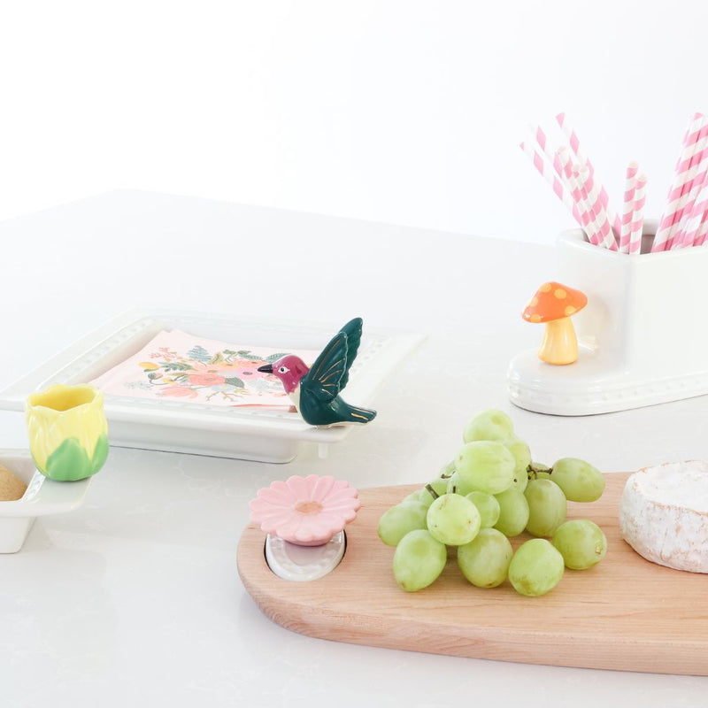 hummingbird tulip pink flower mushroom