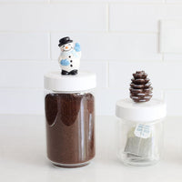 snowman mittens and scarf and hat and pinecone  mini